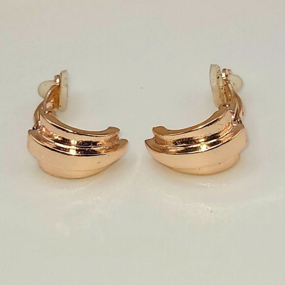 Rose Gold-Tone Earrings Clip On - Picture 3 of 6
